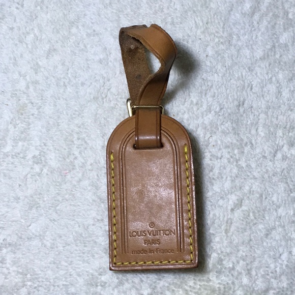 Vintage Louis Vuitton Small Luggage Tag in Vachetta Leather (ssc|v) - Picture 1 of 7